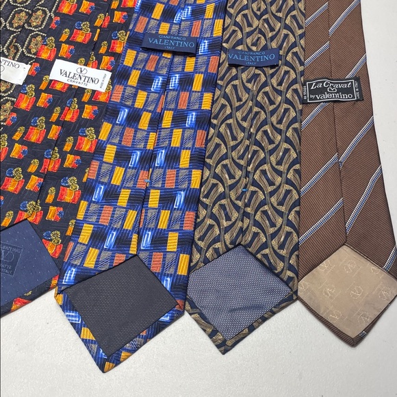 Valentino Multicolor Patterned Silk Ties - Picture 5 of 10